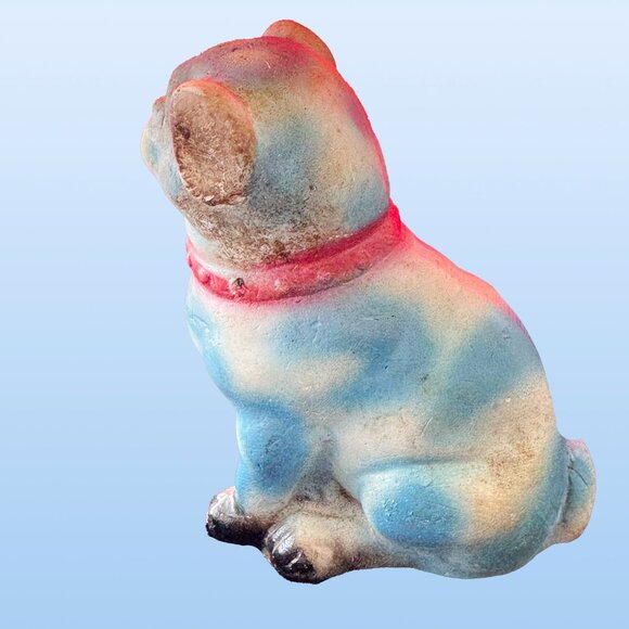 1940s blue chalkware carnival dog - Picture 6 of 6